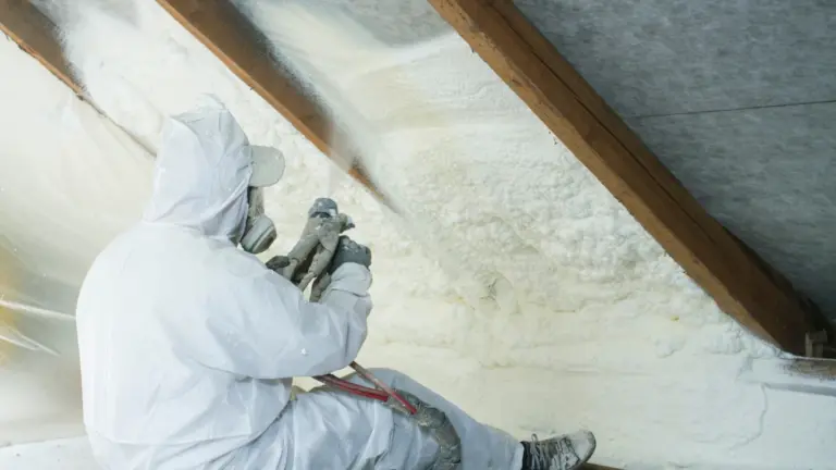 Spray foam insulation home attic example