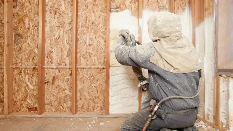 Spray foam insulation home walls example